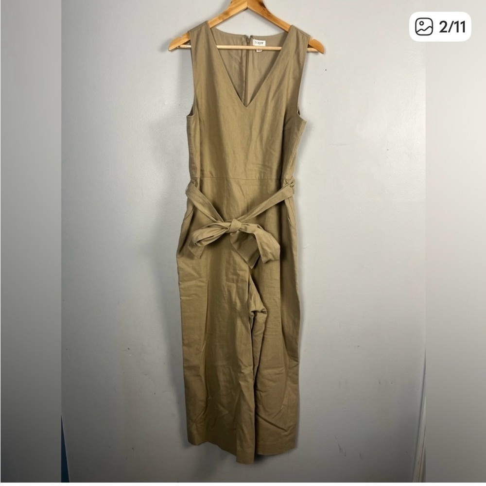 J. Crew Beige Sleeveless Jumpsuit with Tie Waist - Picture 5 of 8